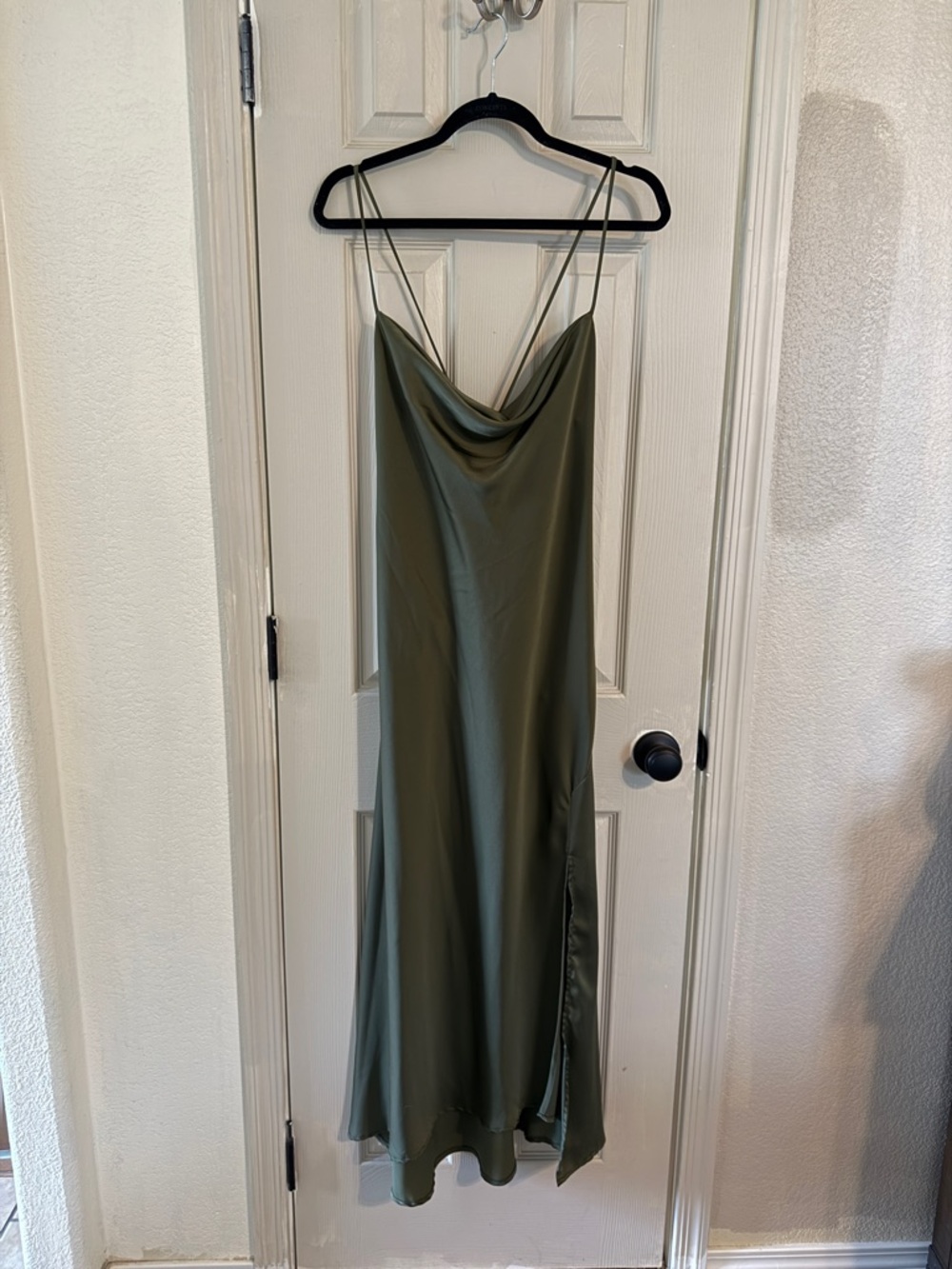 ASTR The Label Olive Slip Midi Dress with Cowl Neck